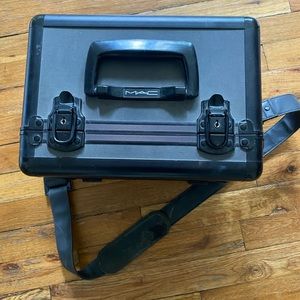 Mac Cosmetics Professional Makeup Artist Train Case with shoulder strap.